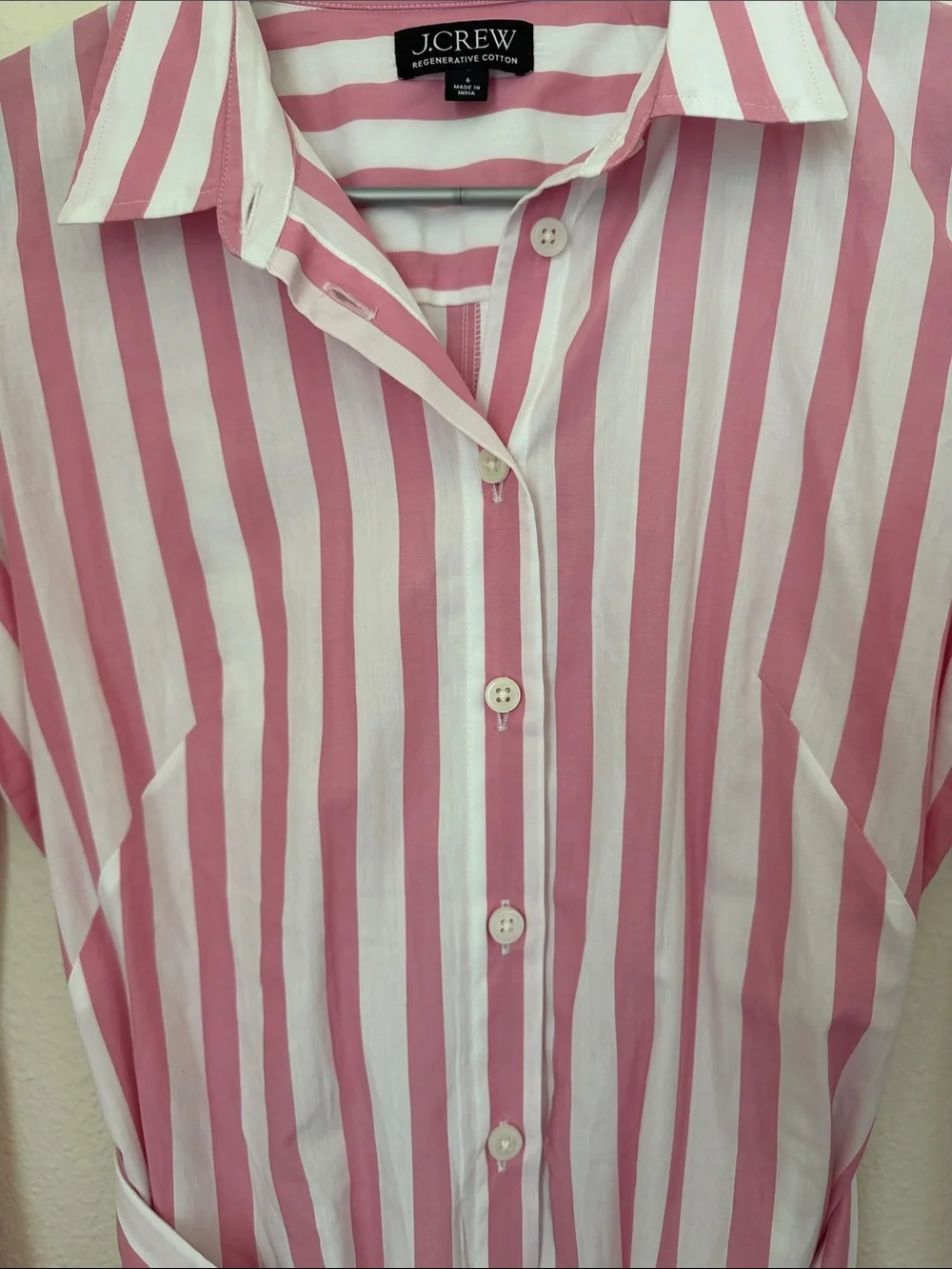 J. Crew Regenerative Cotton Stripe Poplin Dress